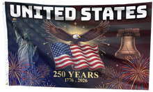 Load image into Gallery viewer, United States Bell and Eagle Flag