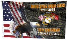 Load image into Gallery viewer, Marine Corps USMC 250th Anniversary Eagle Flag