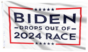 Biden Drops Out Of 2024 Race Flag (White)