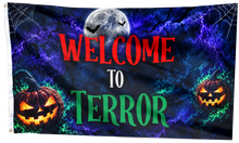 Load image into Gallery viewer, Welcome To Terror Halloween Flag
