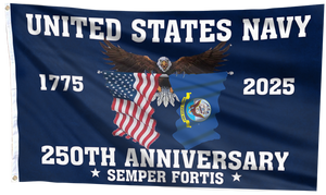 U.S. Navy 250 Years Anniversary 1775–2025 Flag