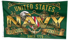 Load image into Gallery viewer, Defending Freedom US Navy Flag