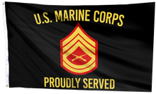 Load image into Gallery viewer, U.S. Marine Corps Proudly Served - Gunnery Sergeant Flag
