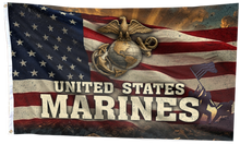 Load image into Gallery viewer, United States Marines Old USA Flag