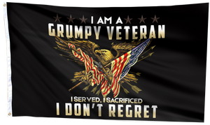 I Am A Grumpy Veteran Flag