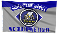 Load image into Gallery viewer, USA Seabees We Build We Fight Blue Flag
