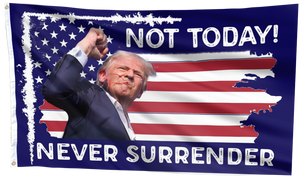 Not Today Never Surrender Trump Flag