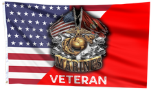 Load image into Gallery viewer, Marines Veteran Flag