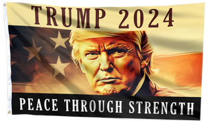 Trump 2024 Peace Through Strength Flag