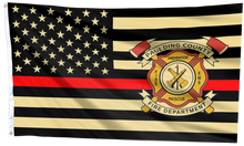 Load image into Gallery viewer, American Fire Fighter with Thin Red Line Flag
