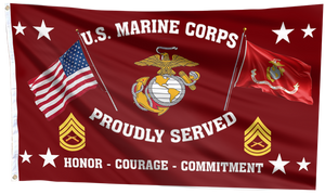 United States Marine Corps Proudly Served Flag