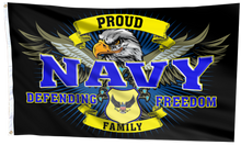 Load image into Gallery viewer, Defending Freedom Proud Navy Family Flag