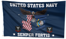 Load image into Gallery viewer, United States Navy Eagle Semper Fortis - Petty Officer Third Class Flag