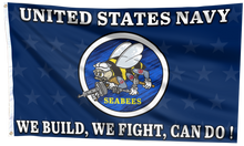 Load image into Gallery viewer, United States Navy Seabees Flag