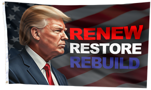 Trump Renew Restore Rebuild Flag