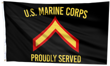 Load image into Gallery viewer, U.S. Marine Corps Proudly Served - Private First Class Flag