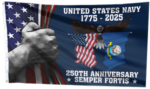 United States Navy 250 Years Anniversary 1775–2025 Flag