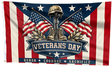 Load image into Gallery viewer, Honor Courage Sacrifice Veterans Flag