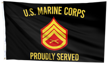 Load image into Gallery viewer, U.S. Marine Corps Proudly Served - Staff Sergeant Flag