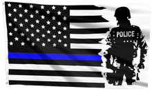 Load image into Gallery viewer, Police Pride Thin Blue Line American Flag