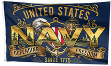 Load image into Gallery viewer, United States Navy Defending Freedom Flag