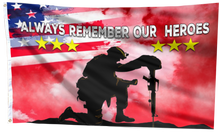 Load image into Gallery viewer, Always Remember Our Heroes Red Flag
