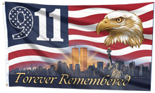 Load image into Gallery viewer, 911 Forever Remembered Eagle Flag