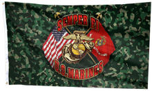Load image into Gallery viewer, Semper Fi U.S. Marines Camo Flag