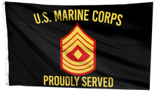 Load image into Gallery viewer, U.S. Marine Corps Proudly Served - First Sergeant Flag
