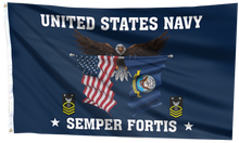 Load image into Gallery viewer, United States Navy Eagle Semper Fortis - Master Chief Petty Officer Flag