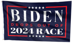 Biden Drops Out Of 2024 Race Flag (Blue)