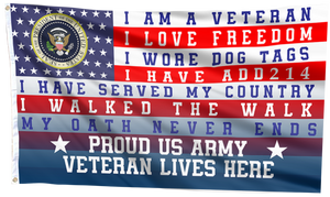 Proud US Army Veteran Lives Here Flag