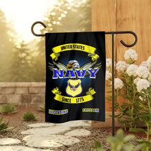 Load image into Gallery viewer, Navy Defending Freedom Garden Flag