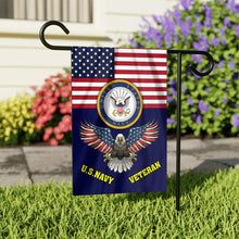 Load image into Gallery viewer, U.S. Navy Veteran Garden Flag