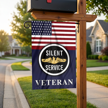 Load image into Gallery viewer, Silent Service Gold Garden Flag
