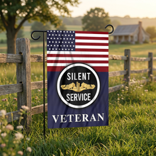 Load image into Gallery viewer, Silent Service Gold Garden Flag