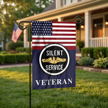 Load image into Gallery viewer, Silent Service Gold Garden Flag