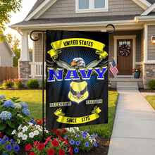 Load image into Gallery viewer, Navy Garden Flag