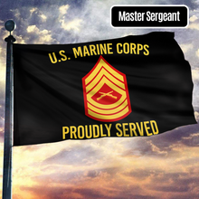Load image into Gallery viewer, U.S. Marine Corps Proudly Served - Master Sergeant Flag