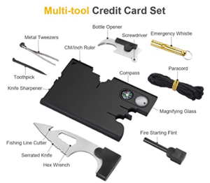 Men Credit Card Tool Knife Set 18 in 1 Gadgets for Men