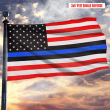 Load image into Gallery viewer, Blue Lives Matter Honoring Law Enforcement Officers Blue Thin Line Flag