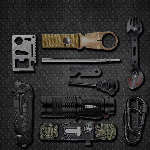 24 in 1 Survival Gear Kit, Emergency EDC Survival Tools - SOS Earthquake Aid Equipment