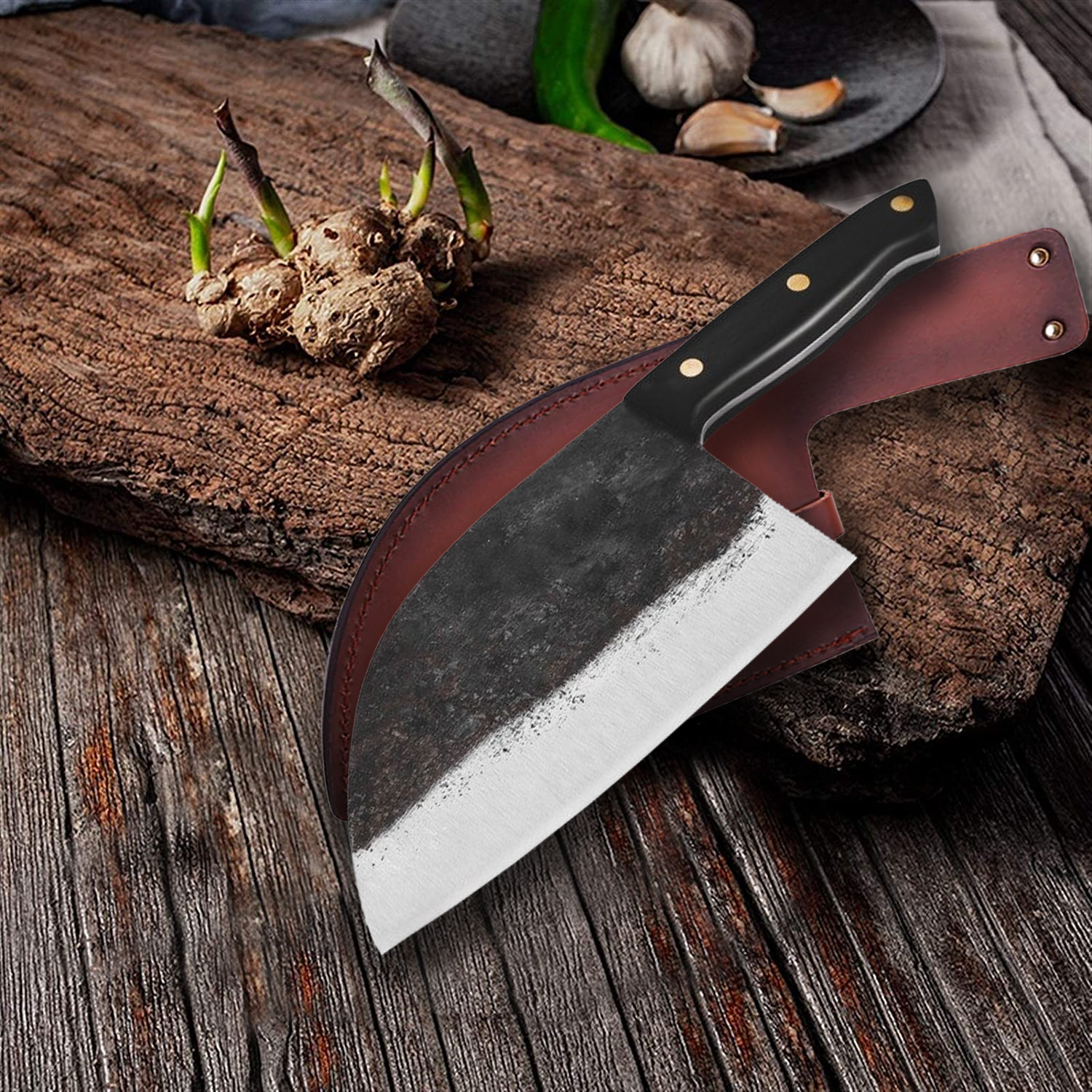 Traditional Handmade Forged Knife - High Carbon Butcher Bone Chopper K –  Respect The Look