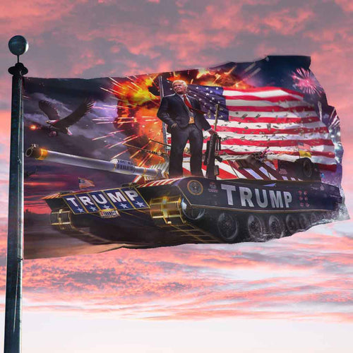 Donald Trump Rare Tank Flag