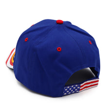Load image into Gallery viewer, Trump 2020 Blue Flag Bill Hat - USA Flag Trump Hat