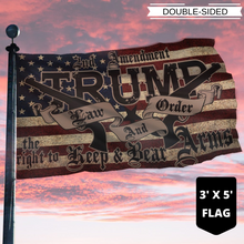 Load image into Gallery viewer, TRUMP 2020 Law and Order - 2A Guns FLAG