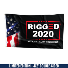 Load image into Gallery viewer, Rigged 2020 - 45th is still my President Flag w/ FREE 3x5 SR TRUMP TANK FLAG