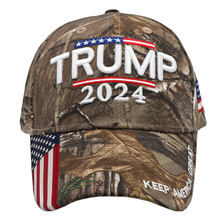 Load image into Gallery viewer, Trump Won - Save America Flag + Trump 2024 Camo Hat Combo