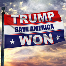 Load image into Gallery viewer, Trump Won - Save America - Red, White, Blue Flag