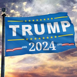 TRUMP 2024 USA Blue Flag